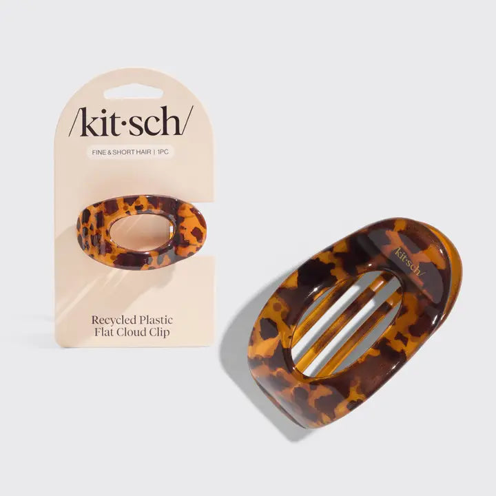 Kitsch Recycled Plastic Small Flat Cloud Clip -Tortoise