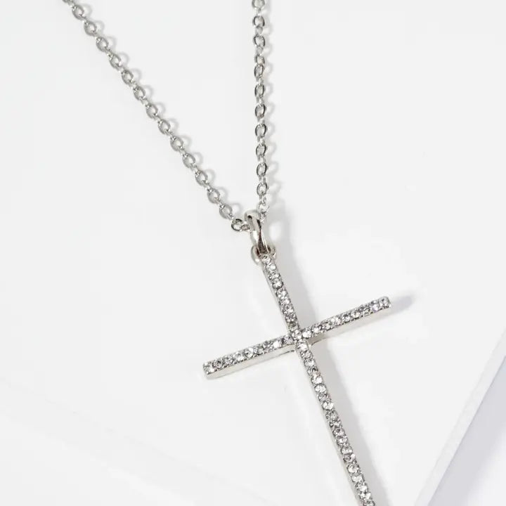 Notice It Silver Cross Necklace