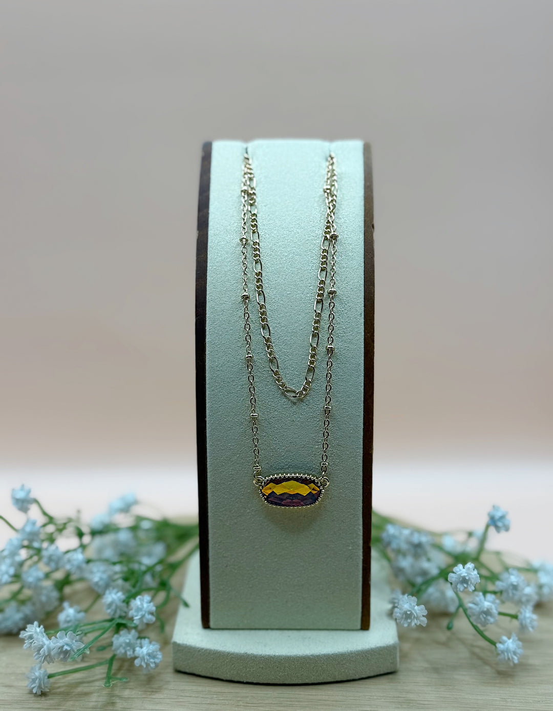 Avery Pink Double Layer Necklace
