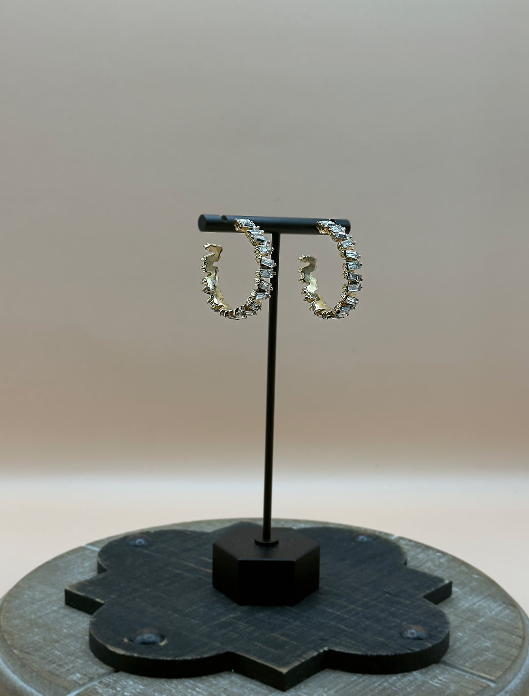 Diamond In The Rough Hoop Earring