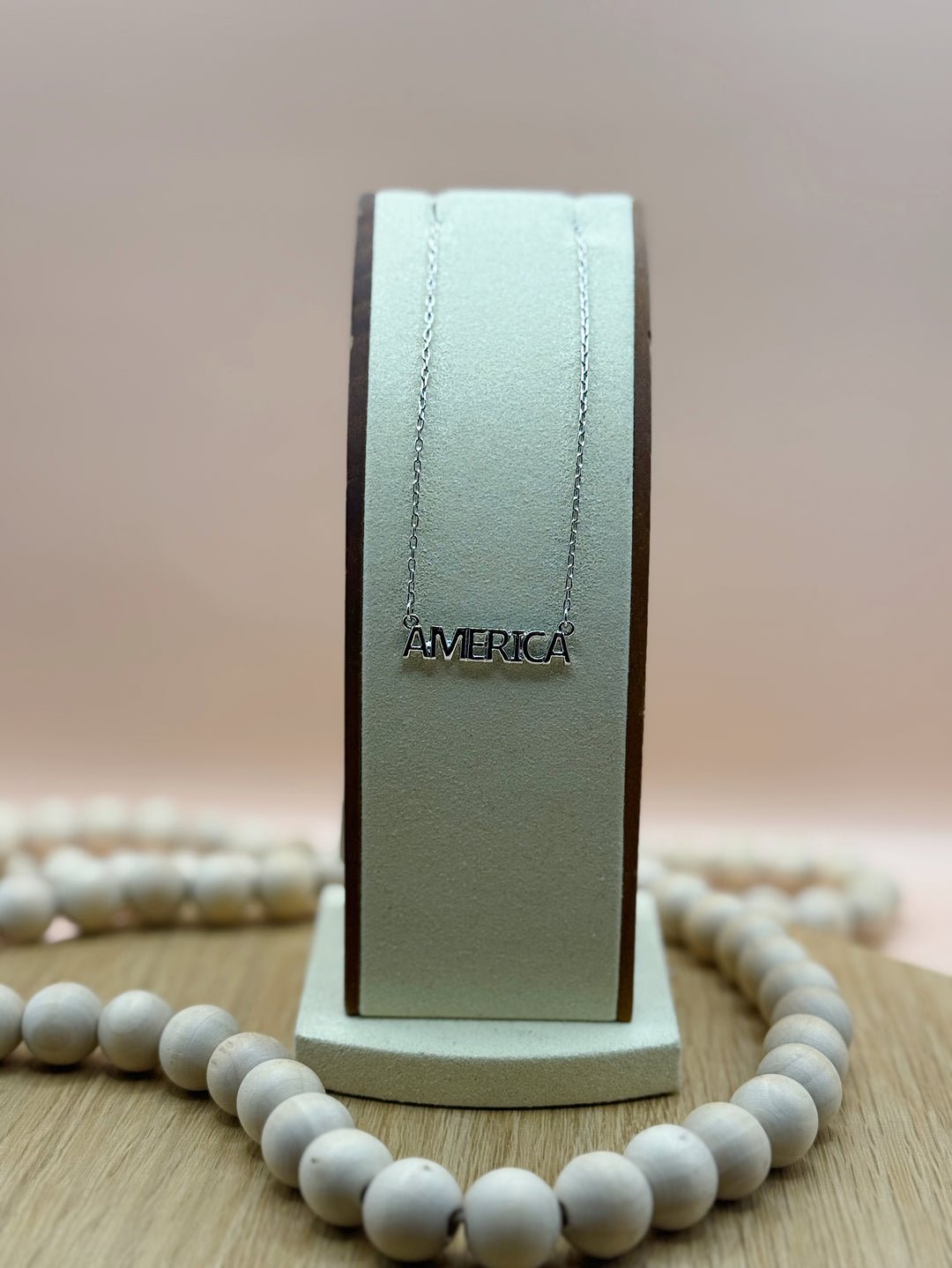 America Letter Metal Necklace
