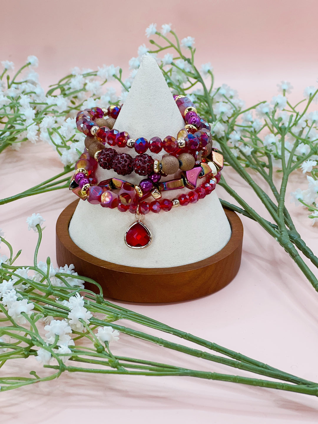 SB. Ruby Red Bracelet Stack