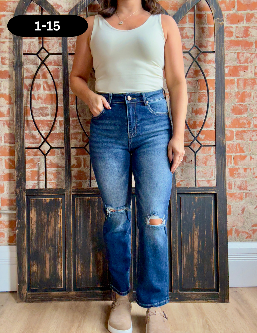 Zenana I'm In The Mood Distressed Crop