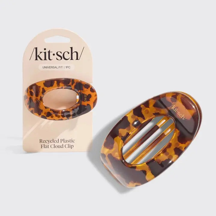 Kitsch Recycled Plastic Medium Flat Cloud Clip -Tortoise