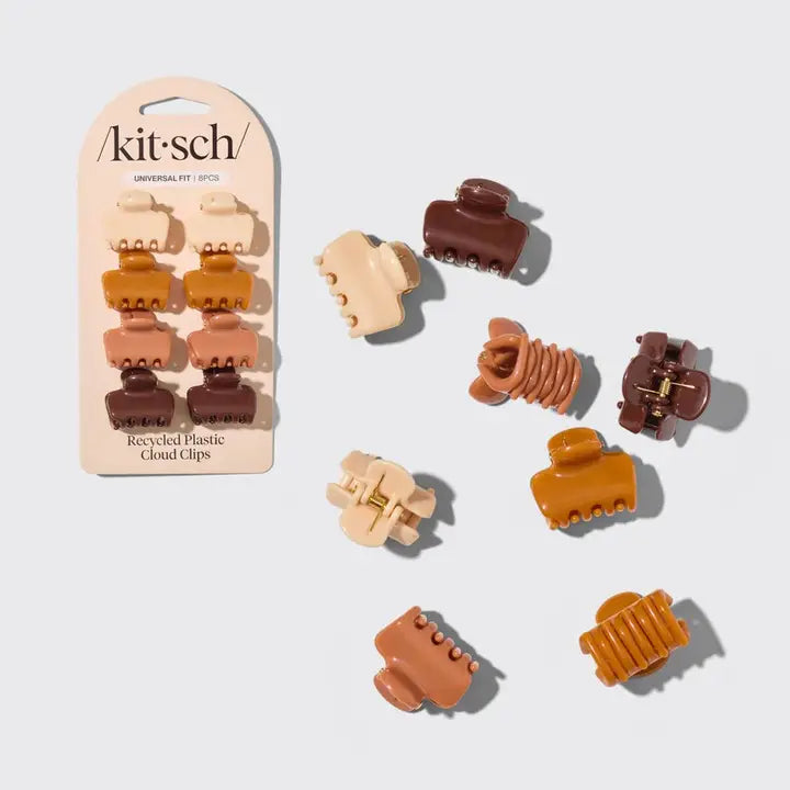 Kitsch Recycled Plastic Mini Cloud Clips 8pc Set - Sedona