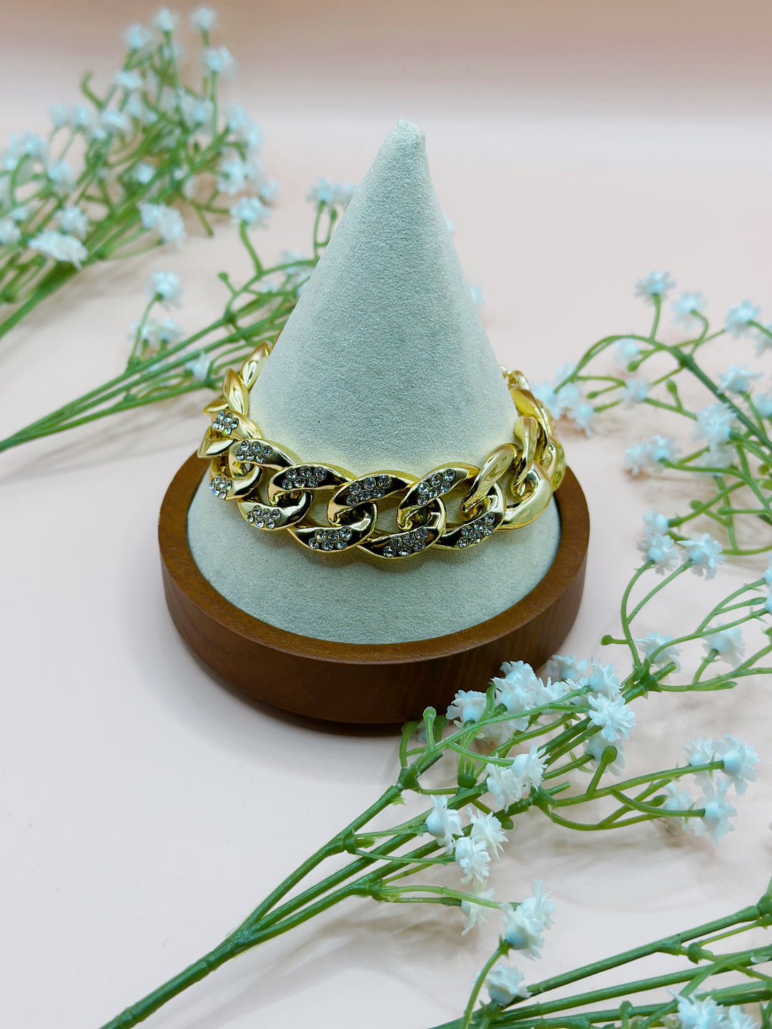 Inner Rock Gold Pave Chain Bracelet