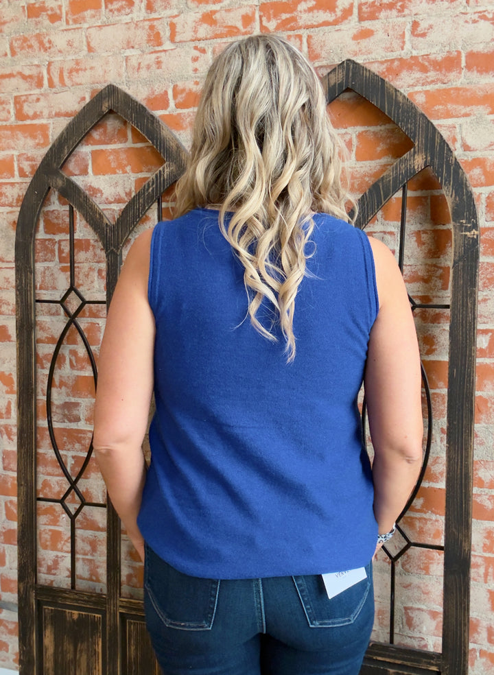 Be There Sweater Tank-Royal Blue