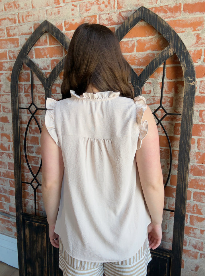Keeping Things Professional Tank Blouse-Taupe