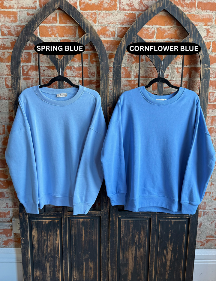 Cozy By The Campfire Crewneck-Blues