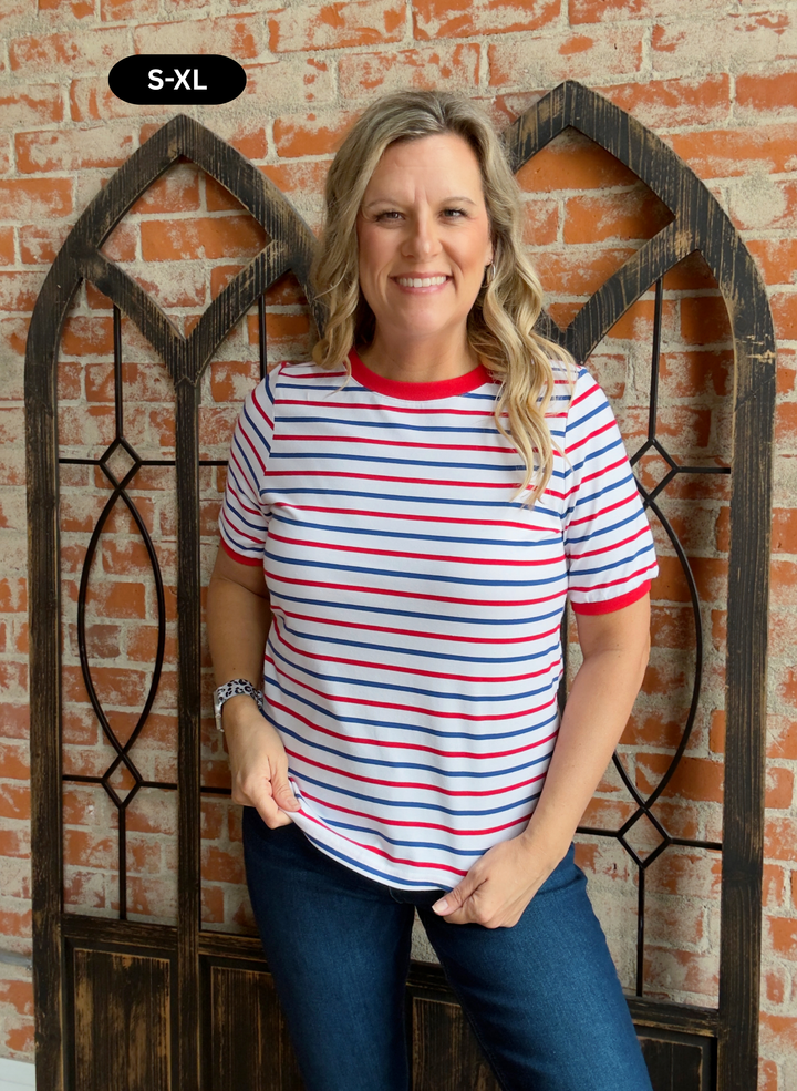 Timeless Freedom Striped Tee