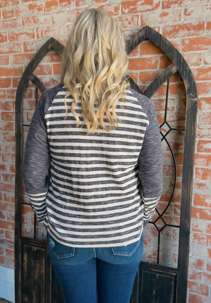 Acting Shady Striped Long Sleeve