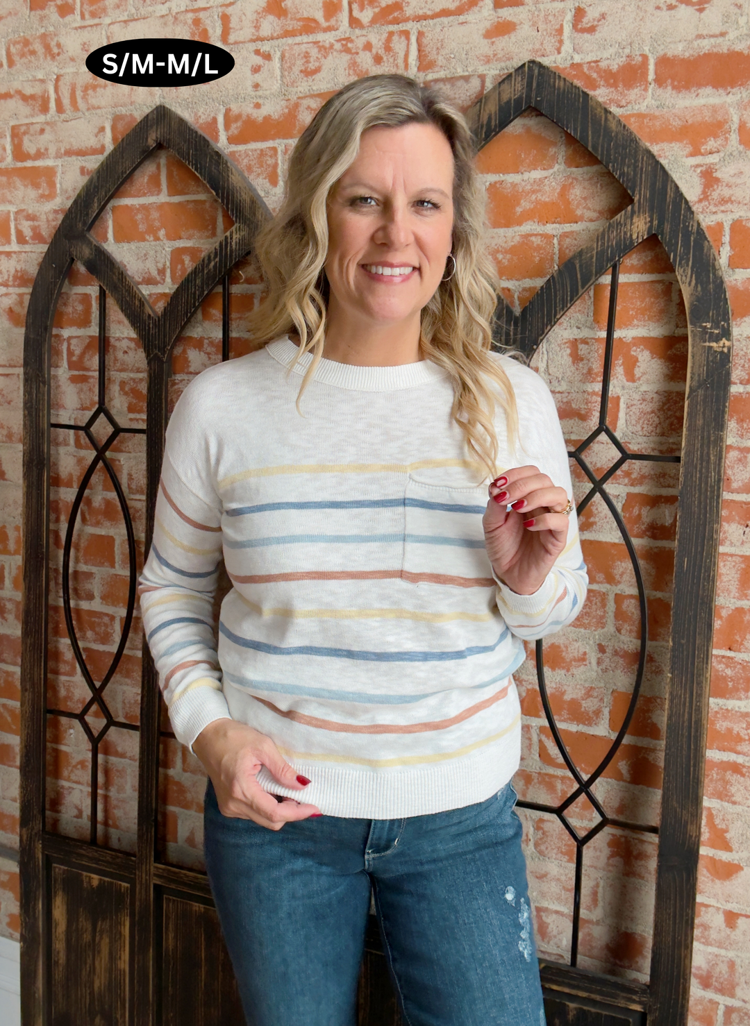 Sunshine On My Side Striped Sweater