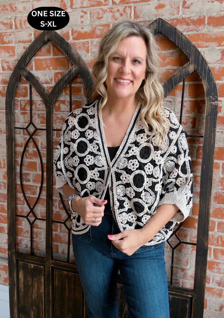 Romantic Feelings Crochet Kimono