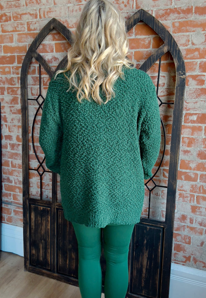 Wrap Me In Warmth Popcorn Cardigan-Green/Blue Tones