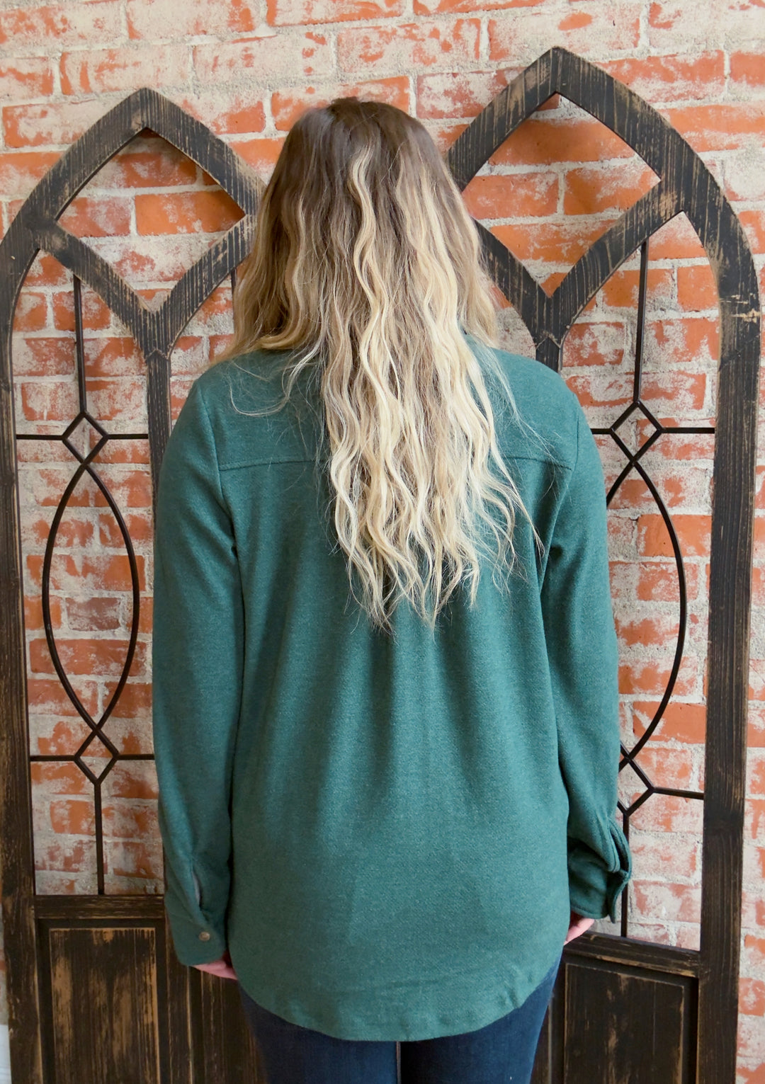 Teddy Soft Basic Shacket-Pine