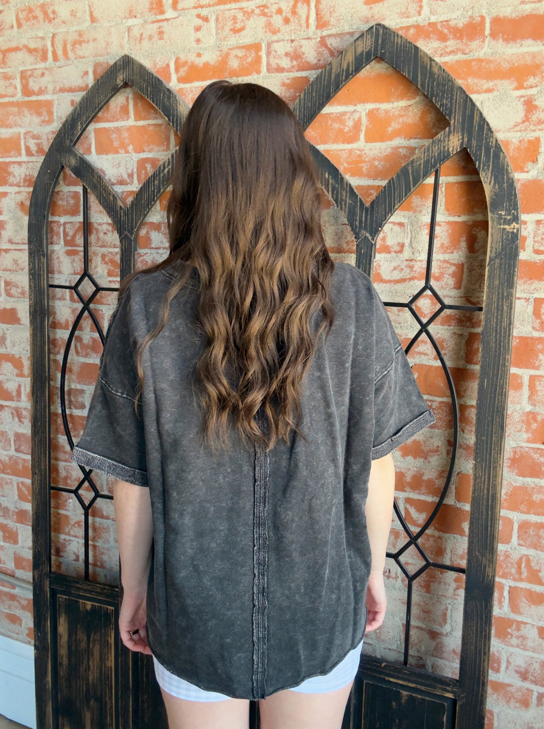 Be A Homebody Vintage Boyfriend Tee- Ash Black