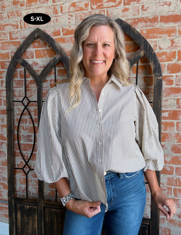 All The Luck Striped Blouse