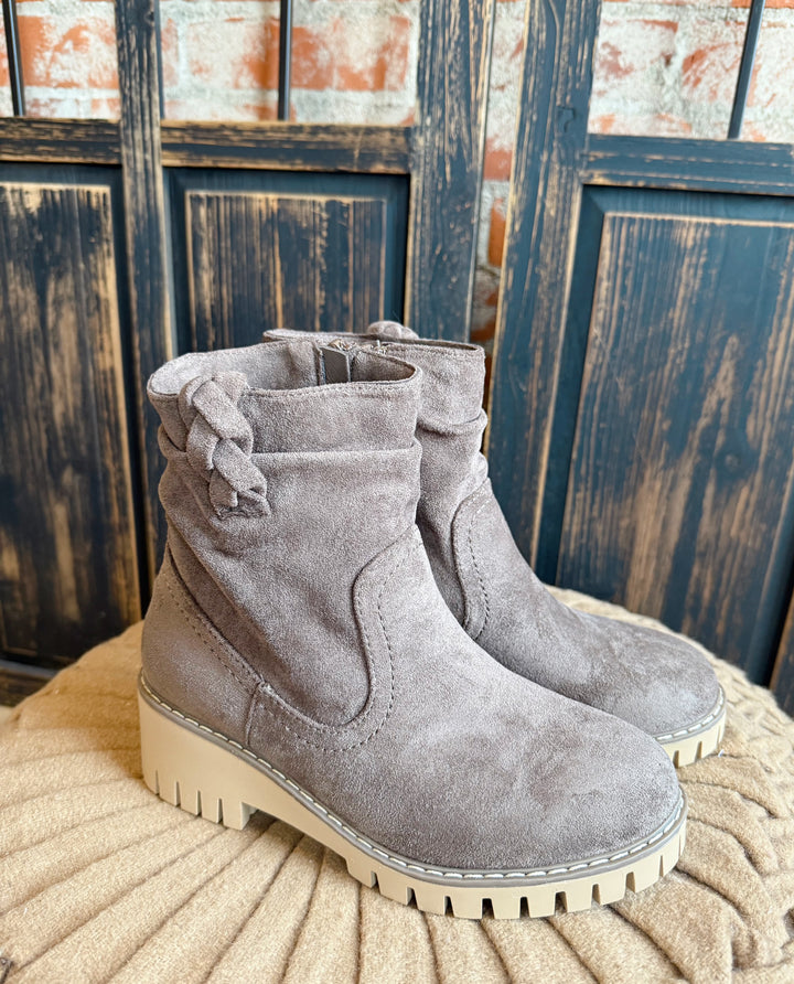 Very G Dark Taupe Demi Braided Bootie