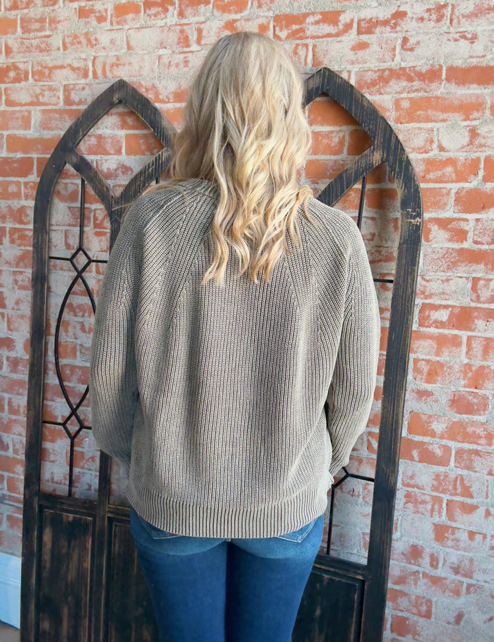 Pass The Time Sweater-Olive