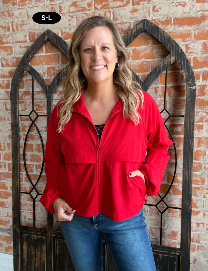 Swift Move Windbreaker Jacket-Smitten Cherry
