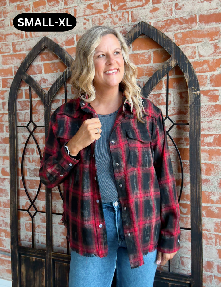 Steal Your Heart Washed Flannel