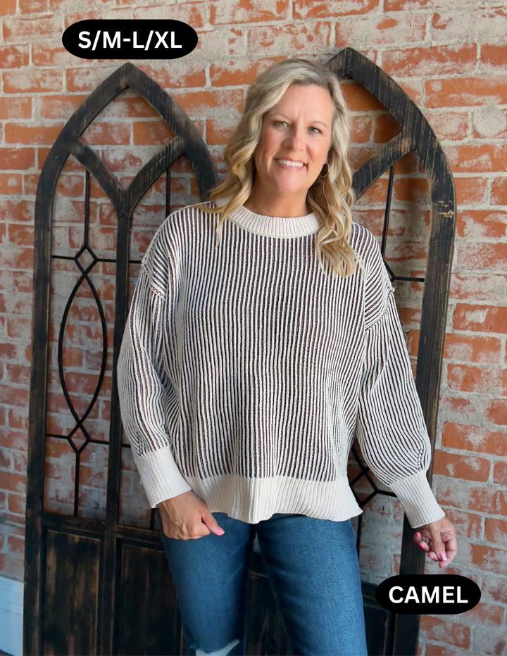 All For You 2 Tone Sweater-2 Colors