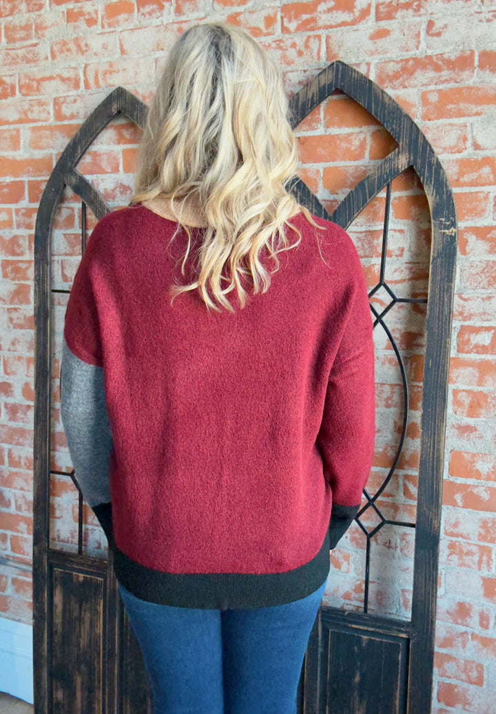 Take The Journey Color Block Sweater
