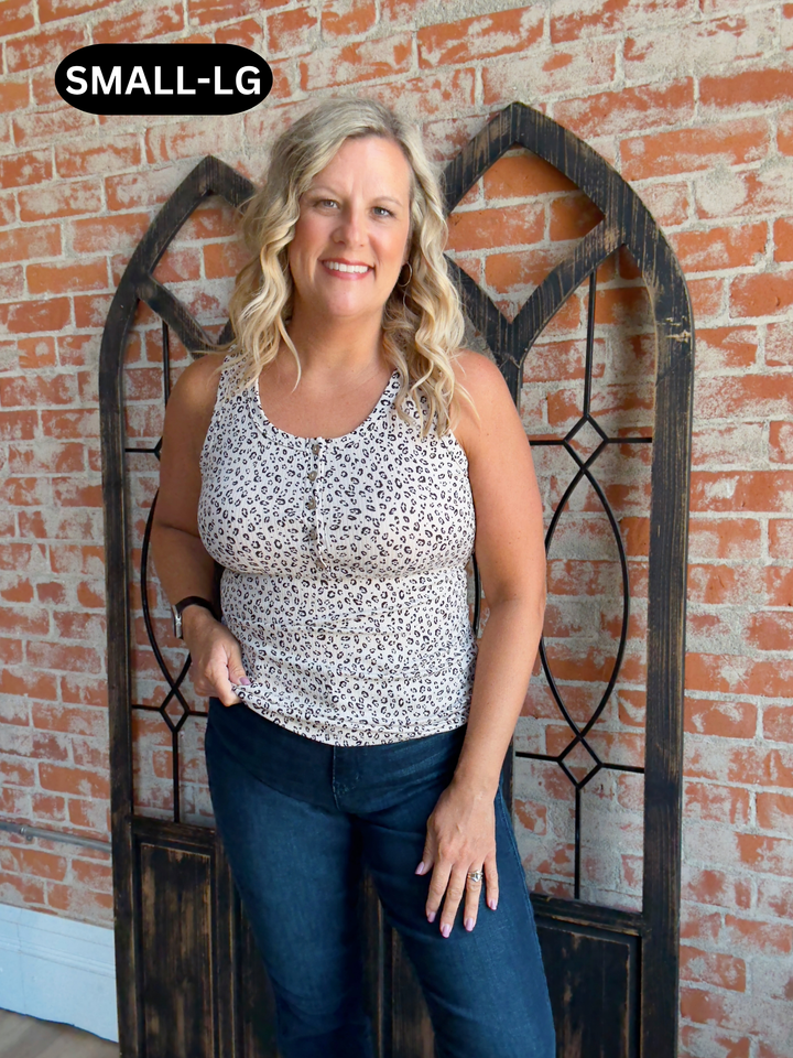 Spice It Up Leopard Henley Tank