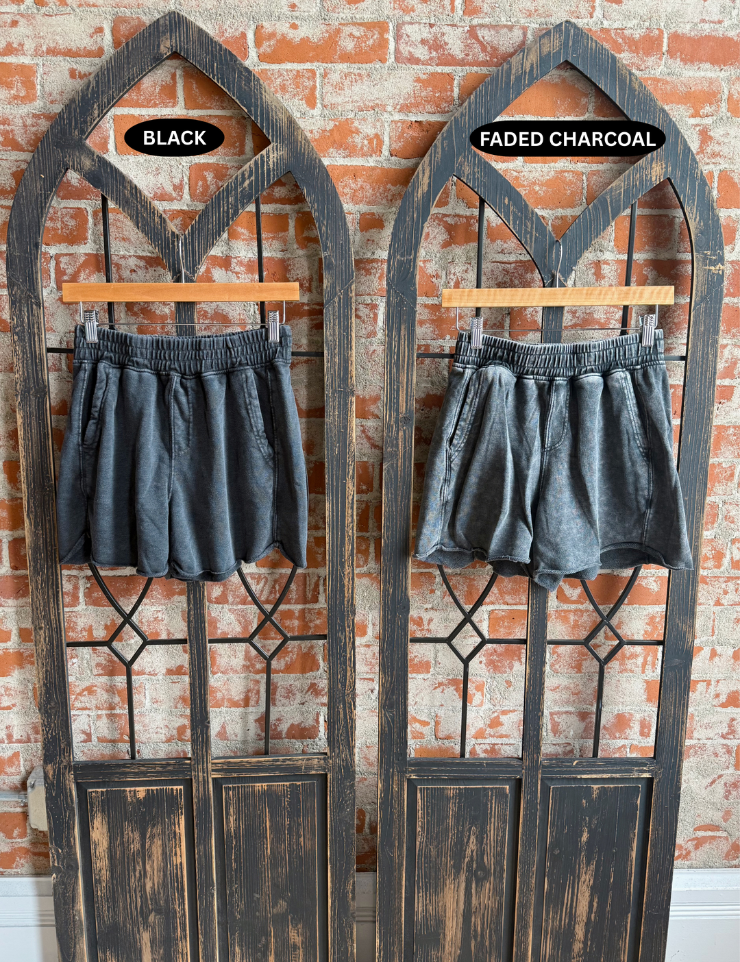 Comfort Vibes French Terry Short-Black & Charcoal