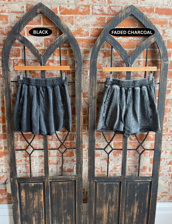 Comfort Vibes French Terry Short-Black & Charcoal