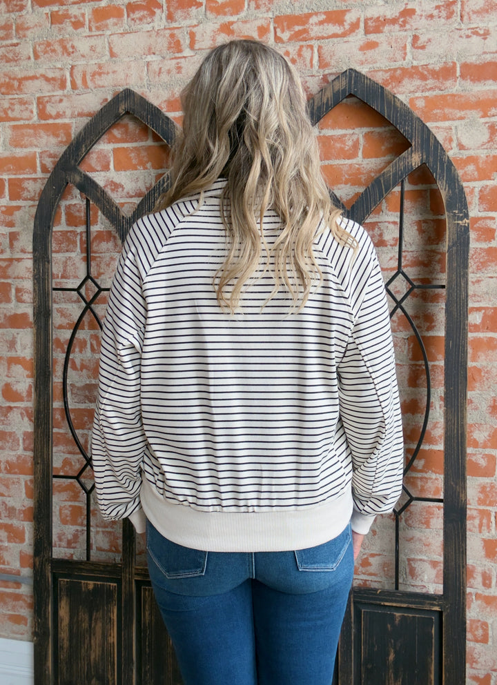 Keeping Up Striped Button Up