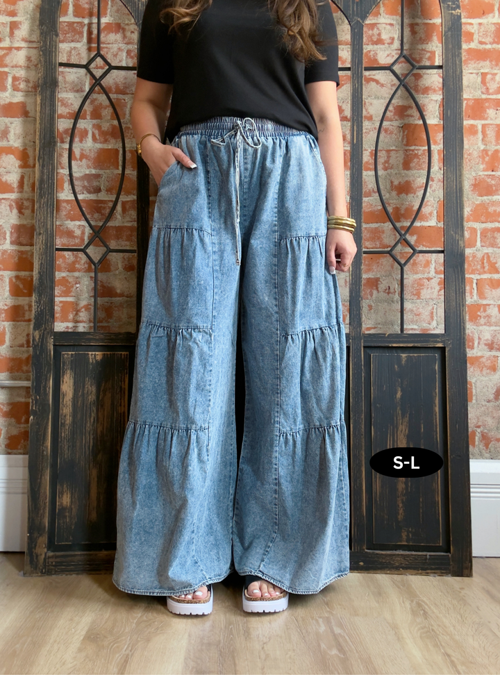 Ya That's Me Tiered Denim Pant