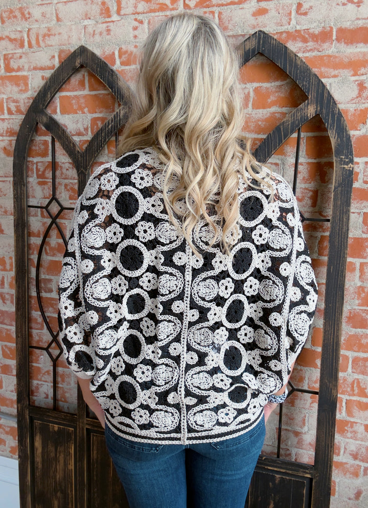Romantic Feelings Crochet Kimono