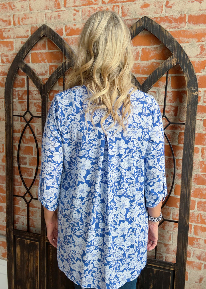 Denim Bloom Kimono