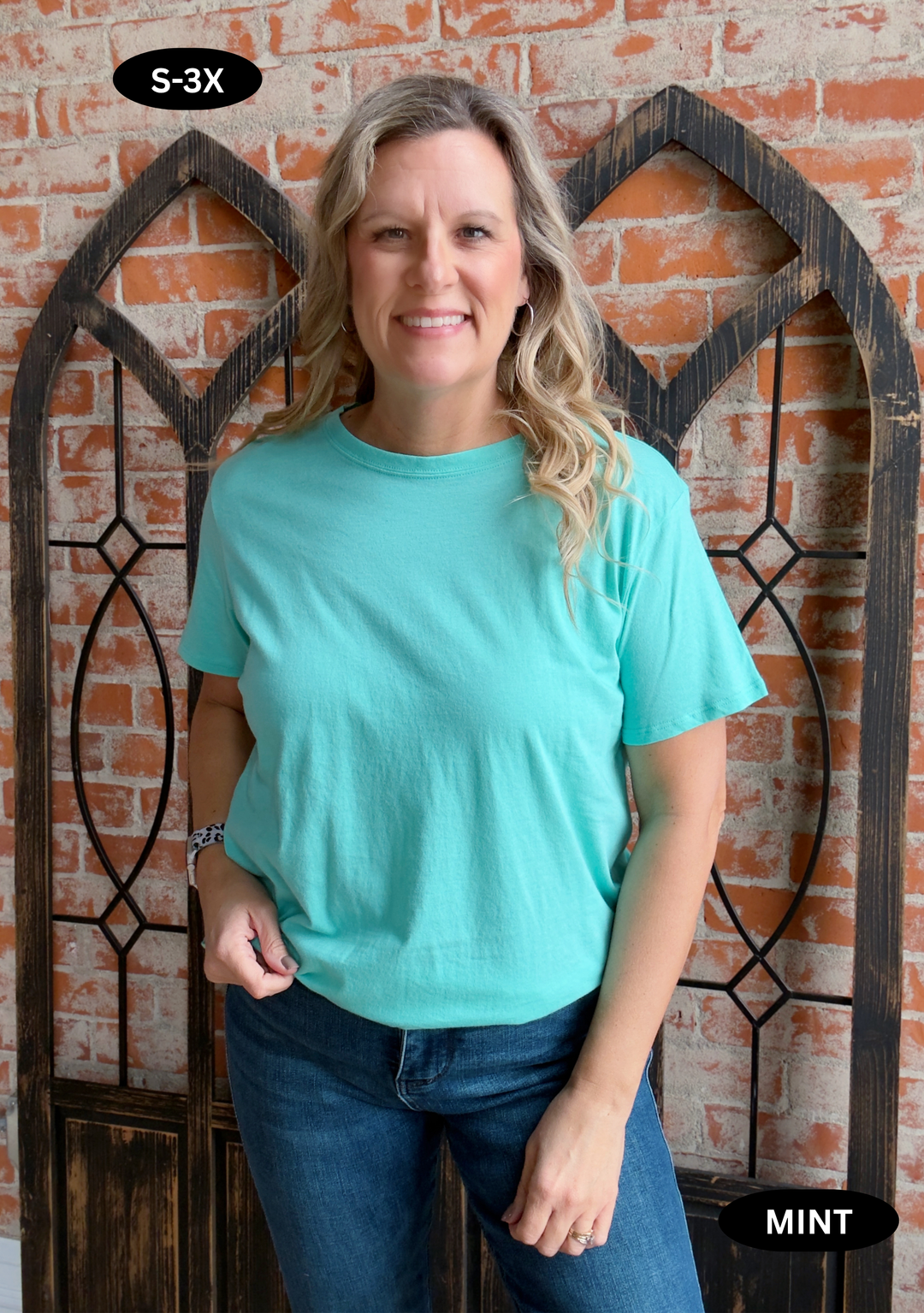 Put My Trust In You Boyfriend Tee-Blue Tones