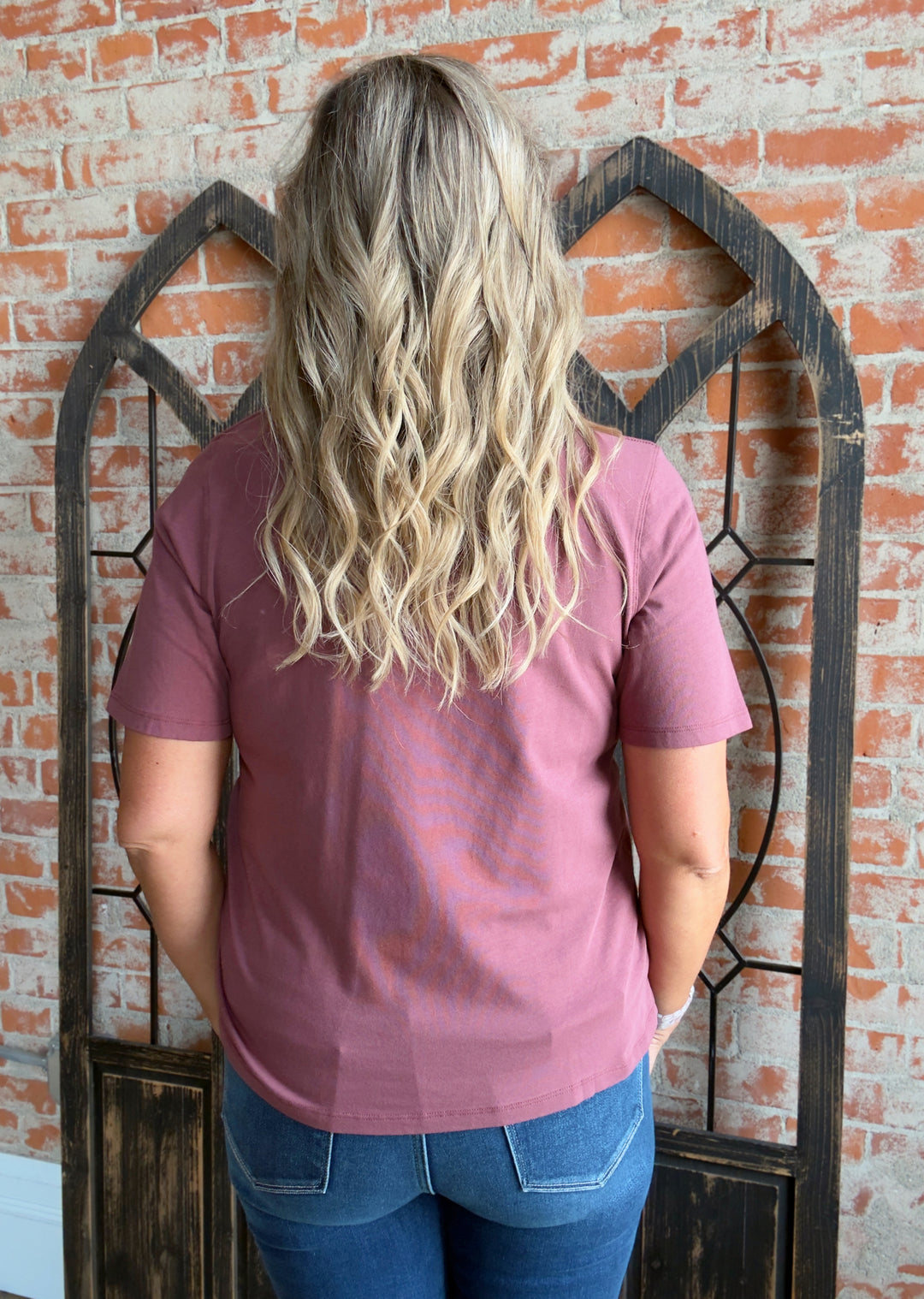 On My Time Basic Tee-Rosewood