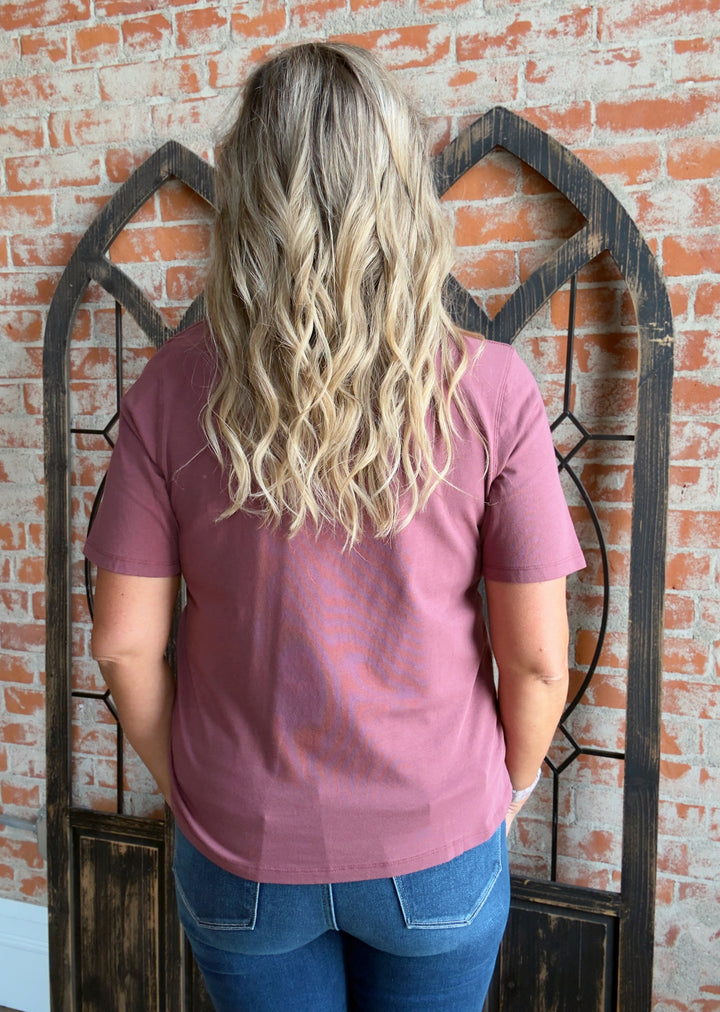 On My Time Basic Tee-Rosewood
