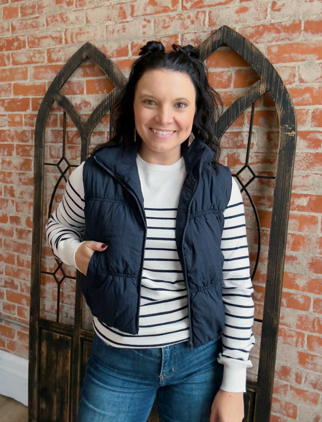 Waking Up Striped Sweater-Ivory/Navy