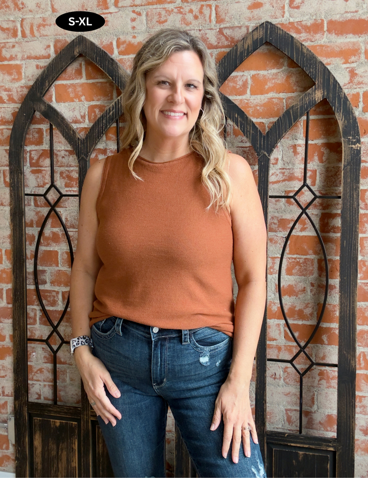 Be There Sweater Tank-Copper
