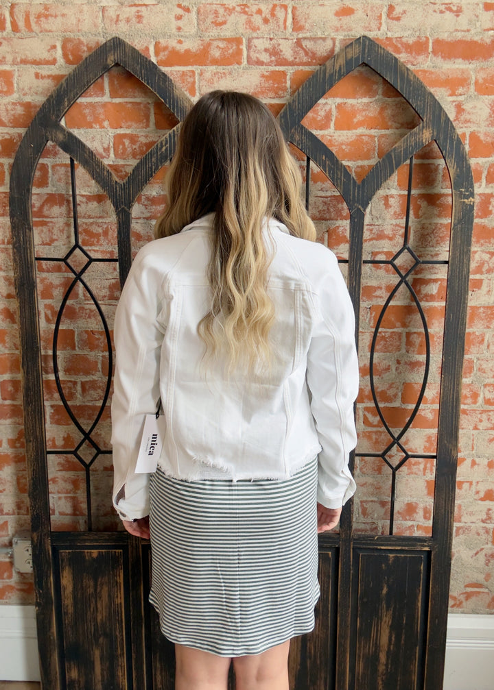 Center Stage White Denim Jacket