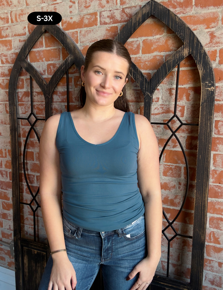 Favored Reversible Tank-Dark Teal