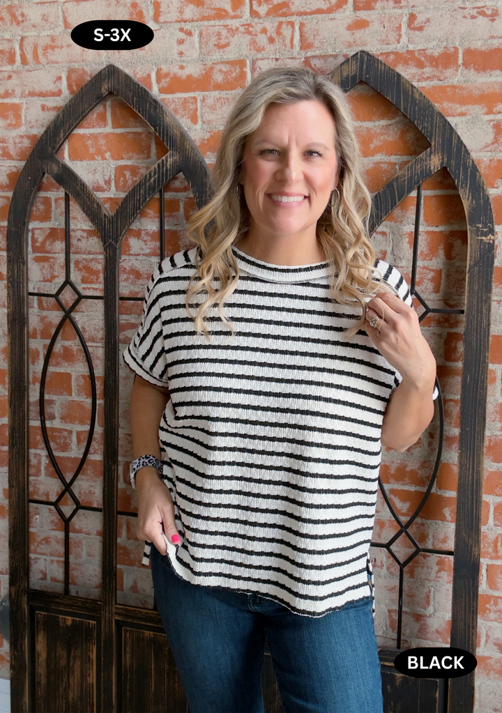 Say It Out Loud Striped Tee-2 Colors