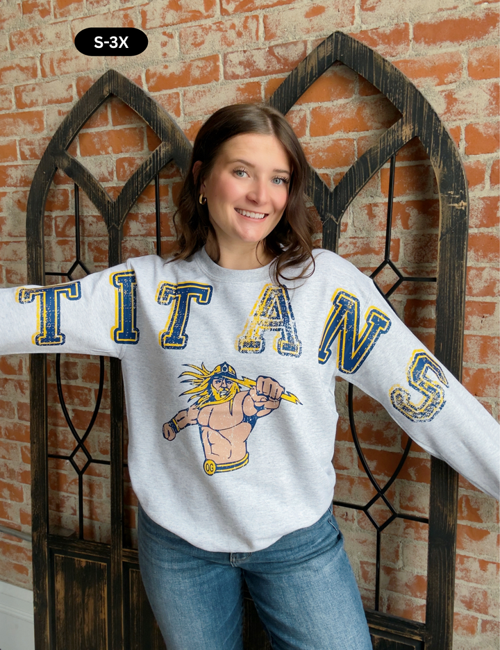 Vintage Oversized Print Titans Crewneck