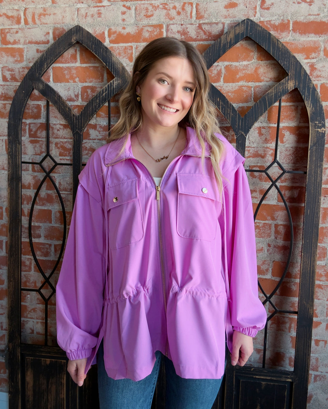 Just Go With It Spring Jacket- Orchid & Coral