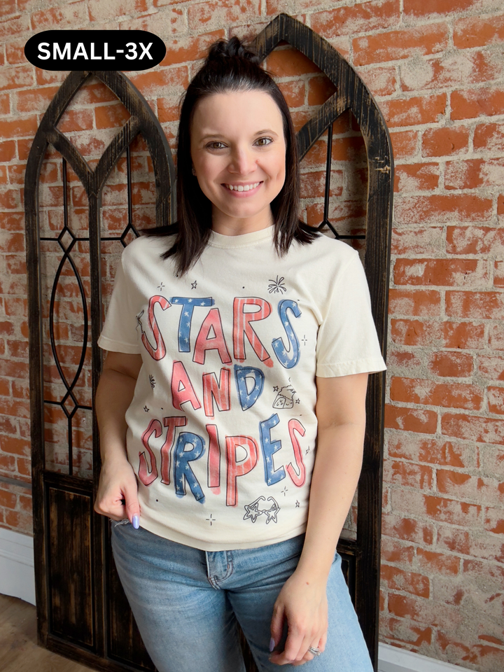 Stars & Stripes Script Graphic Tee
