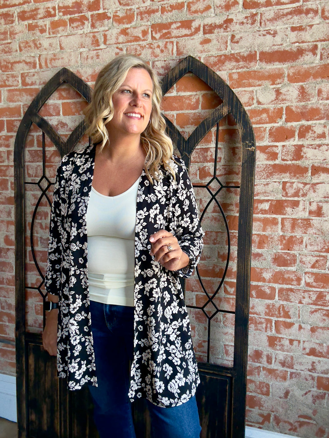Fit Right In Black Floral Lizzy Cardigan