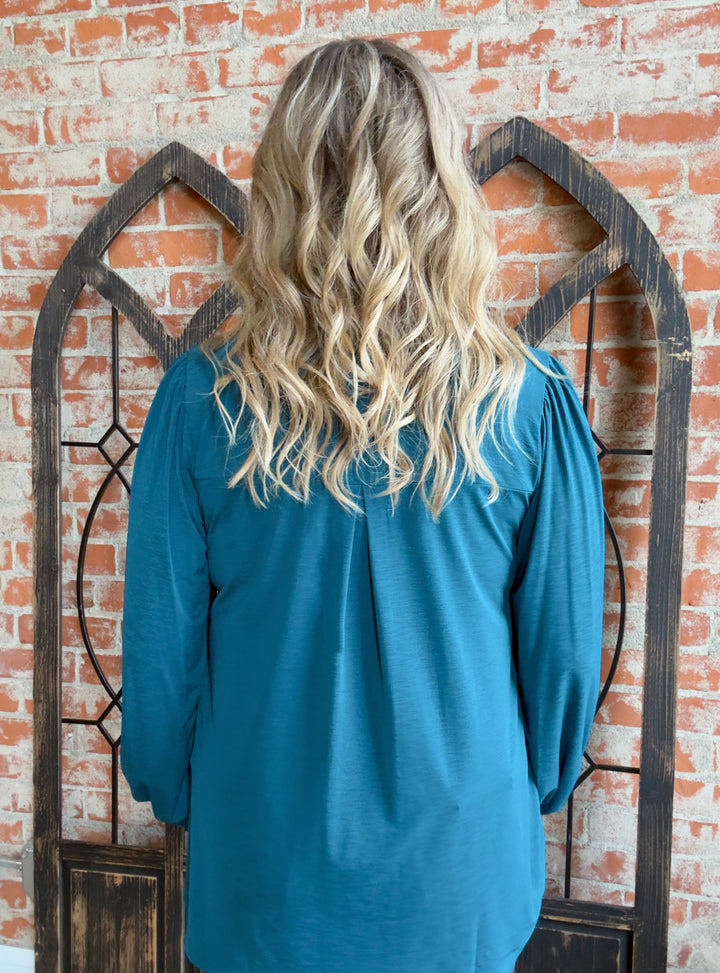 Feeling Qualified Smocked Sleeve Blouse-2 Colors