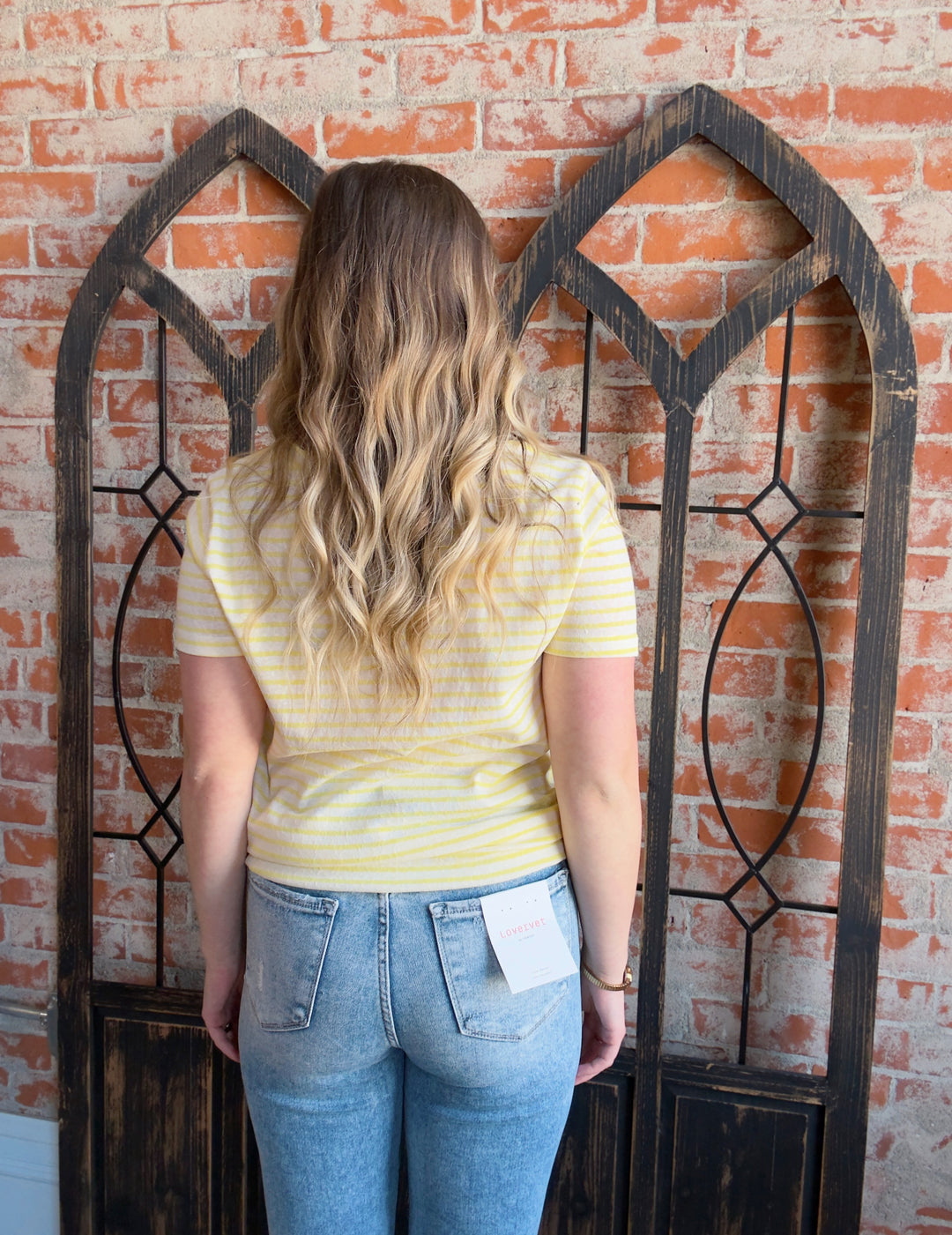 Add It To The List Striped Tee-Yellow