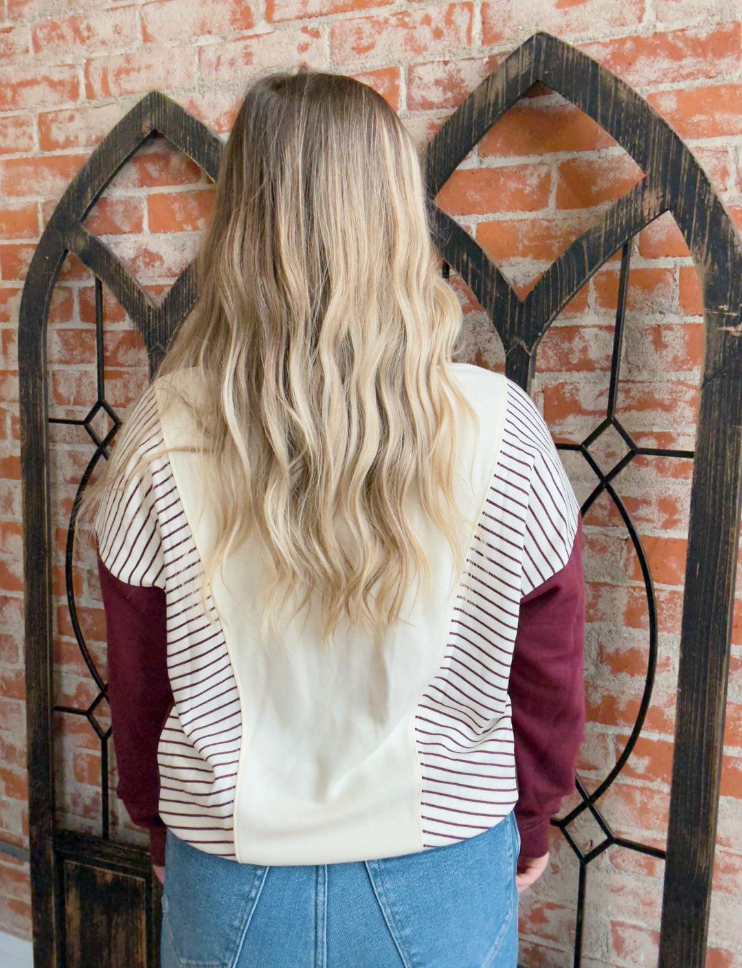 On The Other Side Sweatshirt- Burgundy