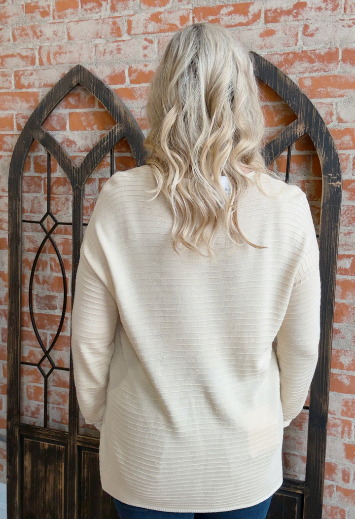 Almond Striped Sweater Tunic